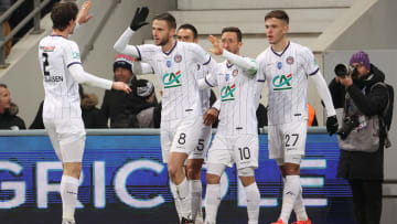 Toulouse oyuncularının gol sevinci