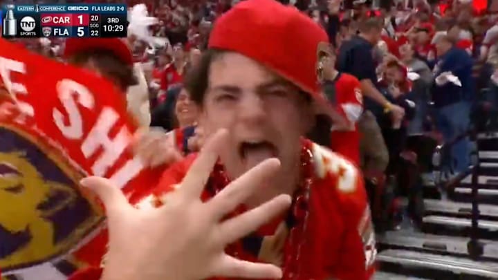 Florida Panthers fan celebrates on May 24, 2025.