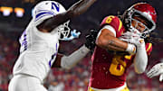 Trojans wide receiver Makai Lemon had 11 receptions for 161 yards and a touchdown against Northwestern.