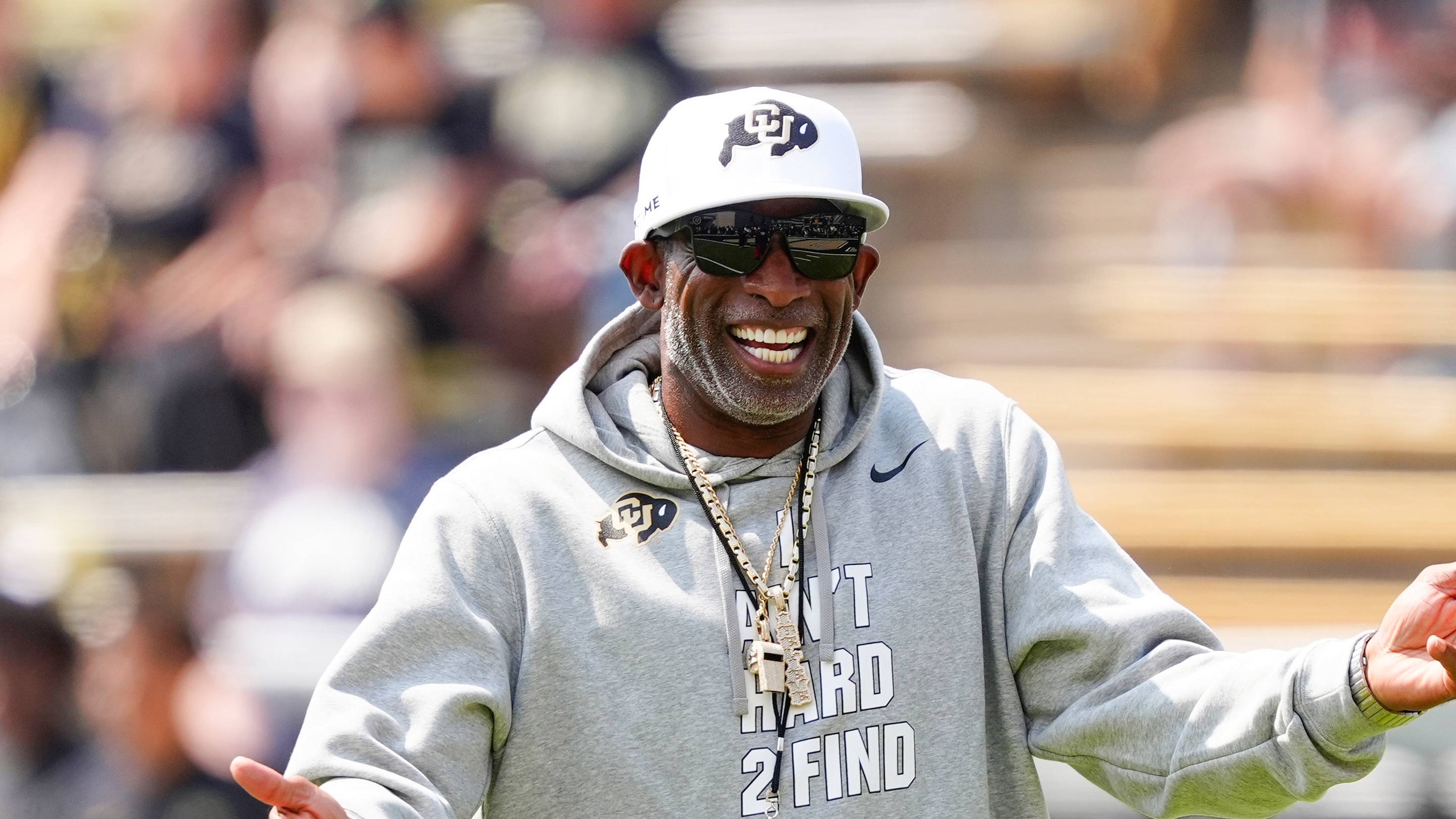 Colorado coach Deion Sanders has made high school offensive line recruiting a bigger part of the 2027 class. | Ron Chenoy-Imagn Images