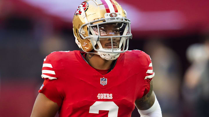 Dec 17, 2023; Glendale, Arizona, USA; San Francisco 49ers cornerback Deommodore Lenoir (2) against the Arizona Cardinals at State Farm Stadium. Mandatory Credit: Mark J. Rebilas-USA TODAY Sports Dec 17, 2023; Glendale, Arizona, USA; San Francisco 49ers cornerback Deommodore Lenoir (2) against the Arizona Cardinals at State Farm Stadium. Mandatory Credit: Mark J. Rebilas-USA TODAY Sports