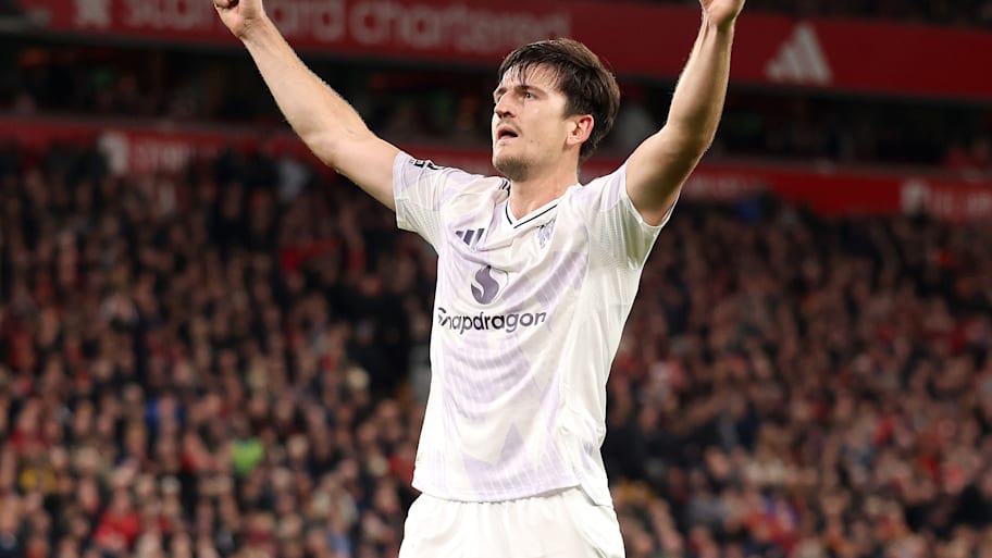 Harry Maguire celebrating.