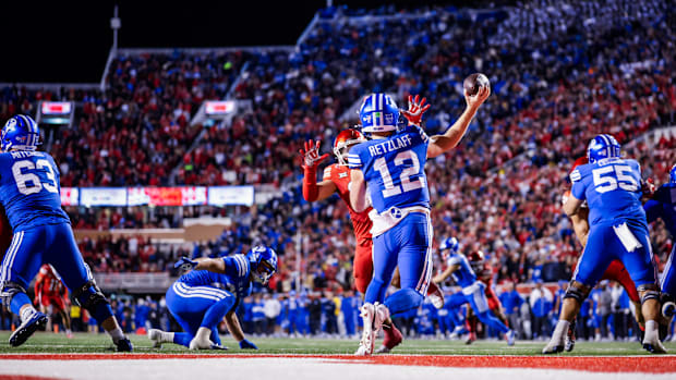 BYU quarterback Jake Retzlaff against Utah