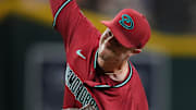 Arizona Diamondbacks right-hander Trevor Richards (38) pitches against the Houston Astros at Chase Field on July 21, 2025.