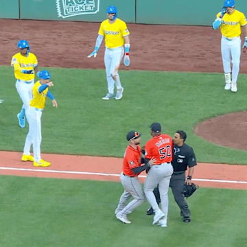 Tempers flared between the Red Sox and Astros Saturday