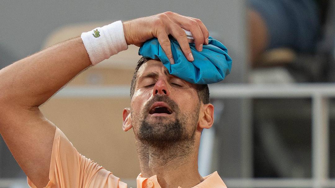 Novak Djokovic at a change of ends during a match