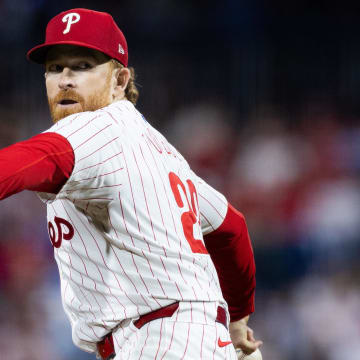 May 15, 2024; Philadelphia, Pennsylvania, USA; Philadelphia Phillies pitcher Spencer Turnbull (22) throws a pitch during the seventh inning against the New York Mets at Citizens Bank Park.
