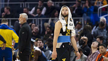 Golden State Warriors star Steph Curry left the game in the third quarter against the Raptors after taking a hard fall.