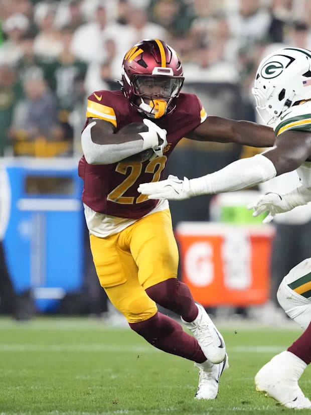 Washington Commanders running back Jacory Croskey-Merritt (22).