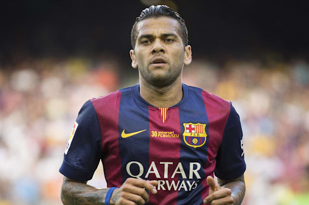 Dani Alves in action for Barcelona
