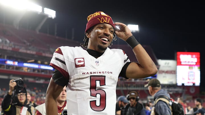 Washington Commanders quarterback Jayden Daniels. Washington Commanders quarterback Jayden Daniels.