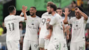 MLS All-Stars celebrate the opening goal against Liga MX All-Stars.