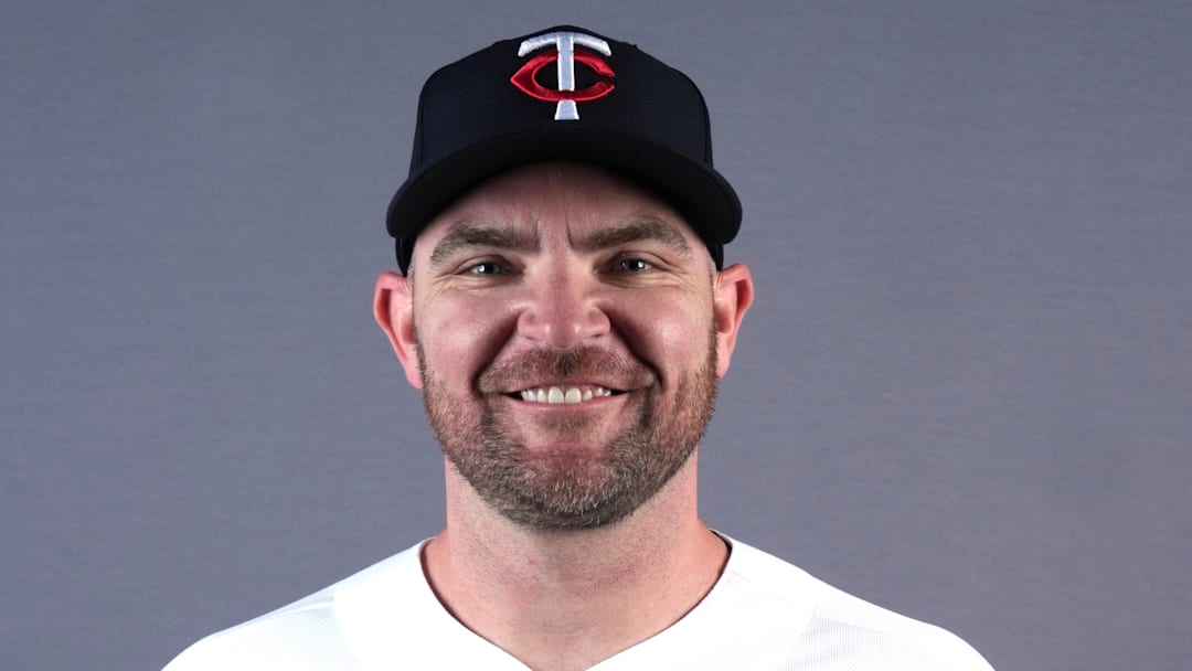 Feb 19, 2026; Lee County, FL, USA;  Minnesota Twins right-handed pitcher Liam Hendriks (31) poses for a portrait during photo day at Hammond Stadium. Mandatory Credit: Jim Rassol-Imagn Images

