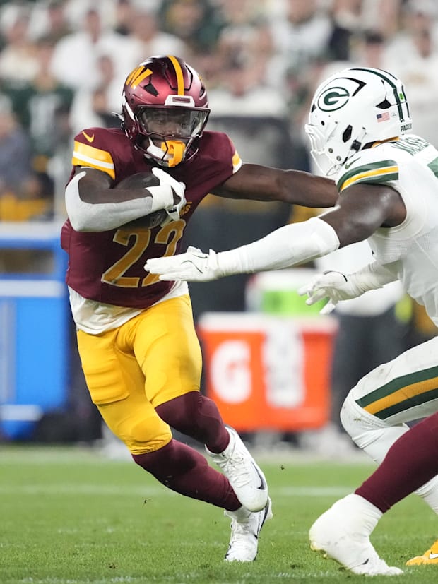 Washington Commanders running back Jacory Croskey-Merritt (22).