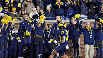 Michigan running back Jordan Marshall (23) runs for a touchdown against Purdue during the second half at Michigan Stadium in Ann Arbor on Saturday, November 1, 2025.