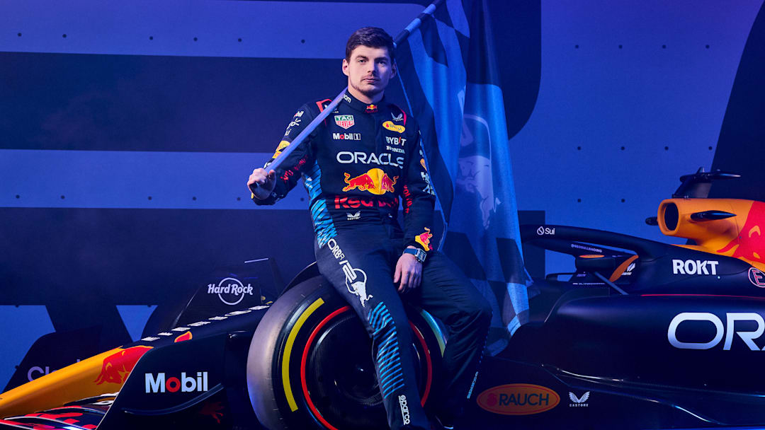 Max Verstappen poses for a portrait during Red Bull Racing 2024 Season Launch RB20 in London, UK on January 30, 2024