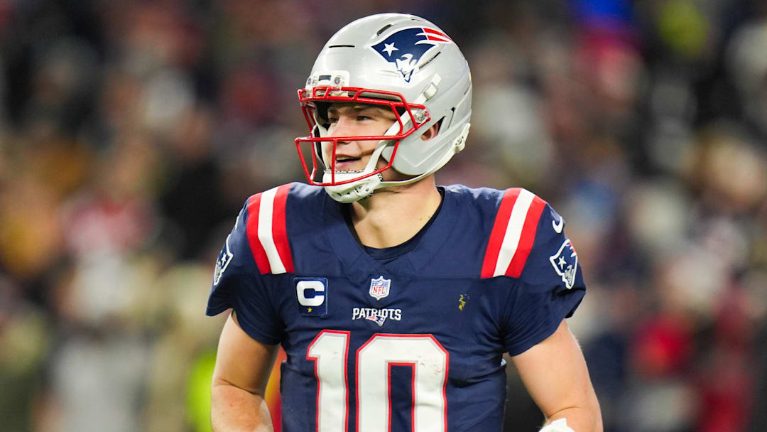 New England Patriots quarterback Drake Maye