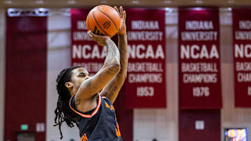 Sam Houston State Bearkats guard Lamar Wilkerson (3) shoots the ball  in the second half against the Indiana Hoosiers at Simon Skjodt Assembly Hall.
