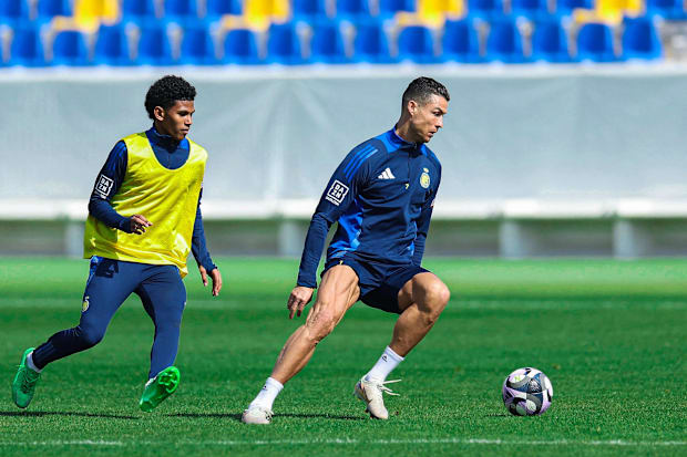 Cristiano Ronaldo in training