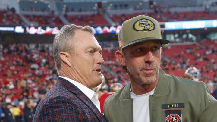 San Francisco 49ers general manager John Lynch (L) and head coach Kyle Shanahan (R)