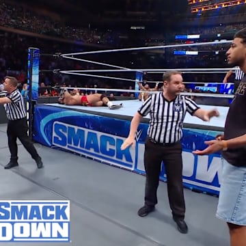Jalen Brunson and Tyrese Haliburton at WWE SmackDown on June 28, 2024.