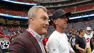 San Francisco 49ers general manager John Lynch (L) and head coach Kyle Shanahan (R)
