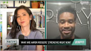 Mina Kimes and Darius Slay during 'The Mina Kimes Show with Lenny' on June 19, 2025.