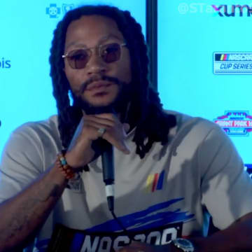 Derrick Rose at a NASCAR Chicago event on July 6, 2025.