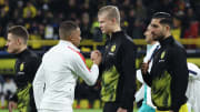 Kylian Mbappe and Erling Haaland, Borussia Dortmund v Paris Saint-Germain - UEFA Champions League Round of 16: First Leg