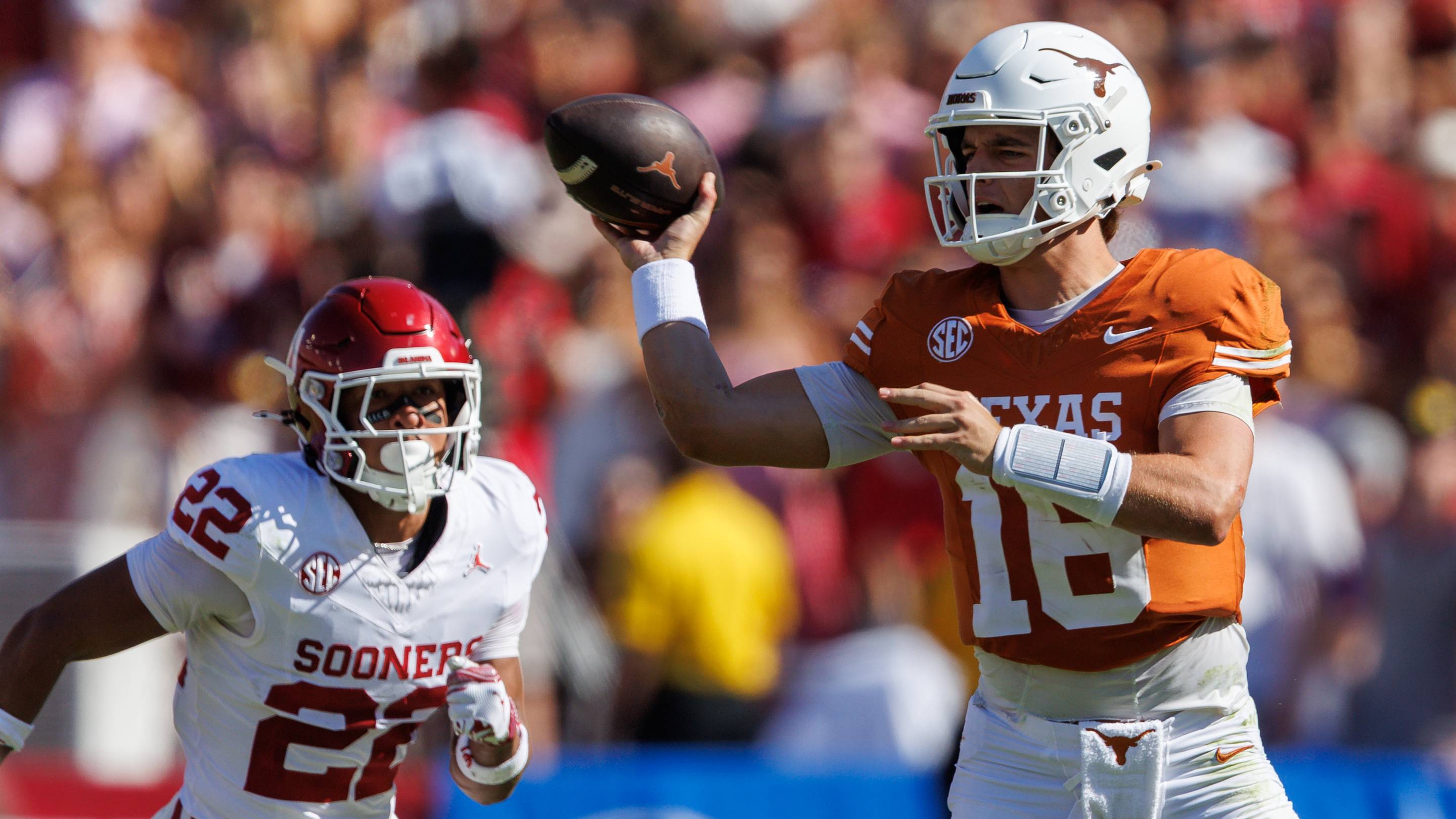 Texas vs. Oklahoma player stats, box score and play-by-play for Red River in Week 6