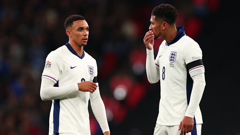 Trent Alexander-Arnold (left) and Jude Bellingham in action for England.