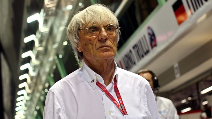 Sep 26, 2008; SINGAPORE; Formula one president Bernie Ecclestone on pit road during practice for the 2008 Singapore Grand Prix in Singapore. Mandatory Credit:  Franz Pammer/GEPA via USA TODAY Sports