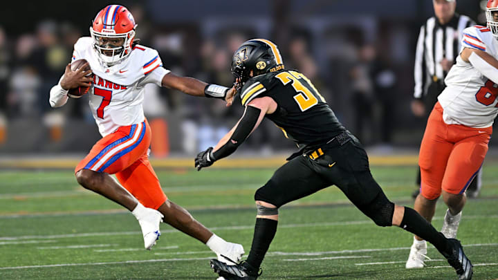 Olentangy Orange tries to fend off Upper Arlington on Oct. 10, 2025, at Upper Arlington.