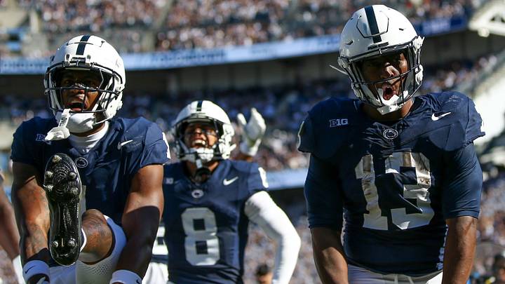 Penn State football running backs Kaytron Allen and Nicholas Singleton