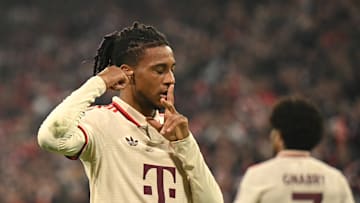 Michael Olise celebrates against Dinamo Zagreb