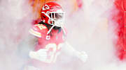 Jan 18, 2025; Kansas City, Missouri, USA; Kansas City Chiefs linebacker Nick Bolton (32) takes the field prior to a 2025 AFC divisional round game against the Houston Texans at GEHA Field at Arrowhead Stadium. Mandatory Credit: Jay Biggerstaff-Imagn Images