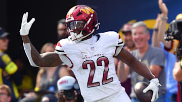 Washington Commanders running back Jacory Croskey-Merritt 