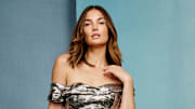 Lily Aldridge was photographed by Yu Tsai in Hollywood, Fla. Dress by Vivienne Westwood. Shoes by Giuseppe Zanotti. Jewelry by Ettika. 