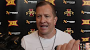 Iowa State men’s basketball head coach T.J. Otzelberger talks to media at the university Sukup Basketball Complex on June 24, 2025, in Ames, Iowa.