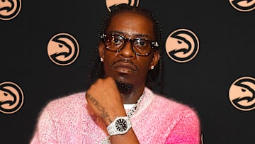 Celebrities Attend Philadelphia 76ers v Atlanta Hawks