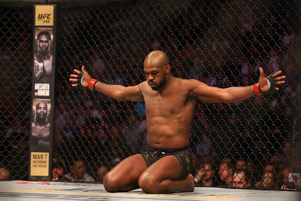 Jon Jones before facing Dominick Reyes in his final light heavyweight fight.