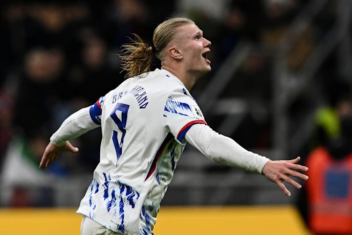 Erling Haaland celebrating.