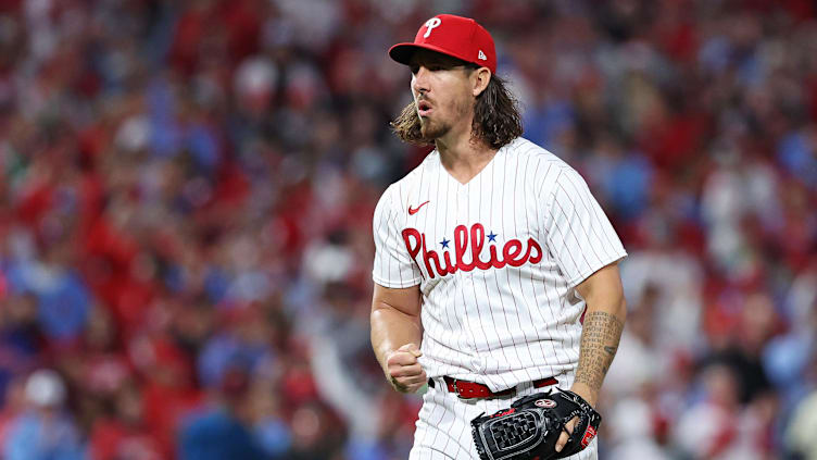 Oct 23, 2023; Philadelphia, Pennsylvania, USA; Philadelphia Phillies starting pitcher Michael