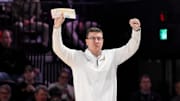 Vanderbilt Commodores head coach Mark Byington calls out the play against the Auburn Tigers during the first half at Memorial Gymnasium.