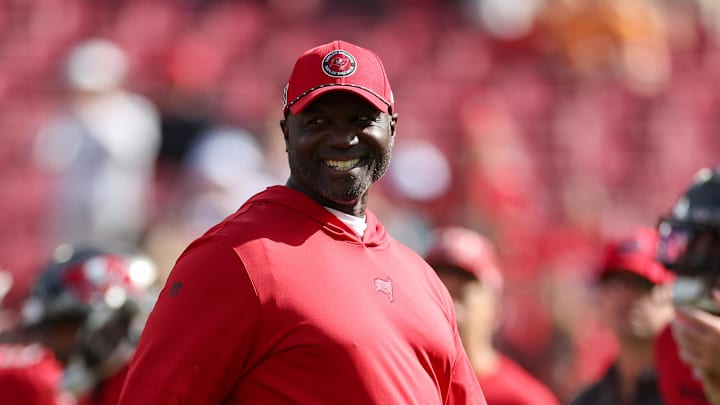 Tampa Bay Buccaneers head coach Todd Bowles looks on before a game against the Carolina Panthers. Tampa Bay Buccaneers head coach Todd Bowles looks on before a game against the Carolina Panthers.