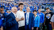 BYU commit Ryder Lyons attends the rivalry game against Utah