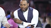 Nov 20, 2025; Houston, Texas, USA; Television analyst Richard Sherman looks on before the game between the Houston Texans and the Buffalo Bills at NRG Stadium.