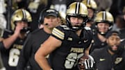 Purdue Boilermakers tight end George Burhenn (81) 
