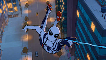 Peter Parker/Spider-Man (Hudson Thames) in Marvel Animation's YOUR FRIENDLY NEIGHBORHOOD SPIDER-MAN, exclusively on Disney+. Photo courtesy of Marvel Animation. © 2024 MARVEL. All Rights Reserved.