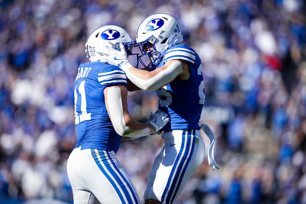 Harrison Taggart and Tanner Wall against Arizona
